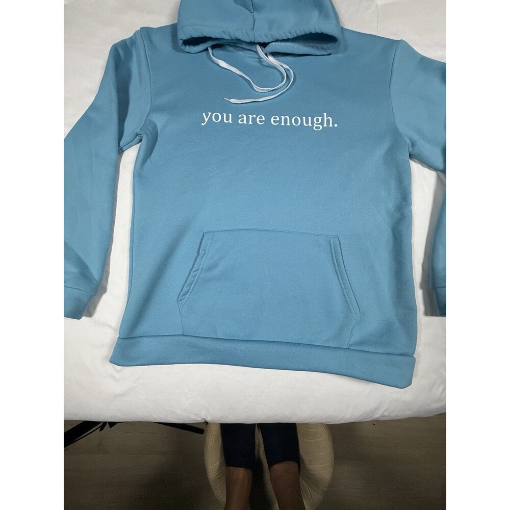 Dear Person Behind Me Hoodie Unisex XL Blue You Are Enough Graphic Pullover - Picture 8 of 9